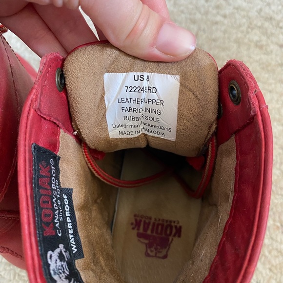 Red Leather Kodiak Boots - Picture 4 of 4